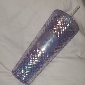Iridescent Tumbler with Straw